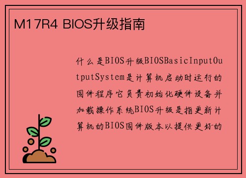 M17R4 BIOS升级指南